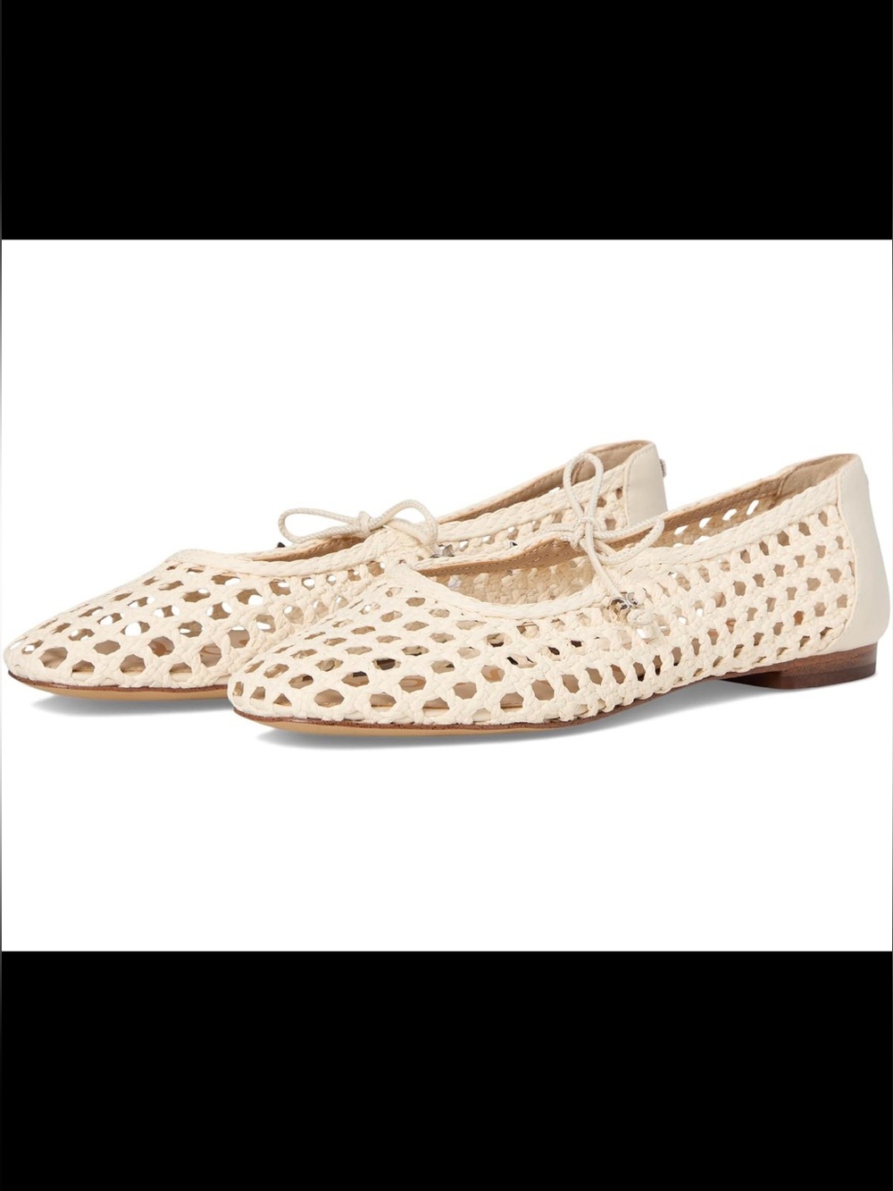 Sam Edelman Marcie Woven Lace-Up Women’s Ballet Flats - Cream